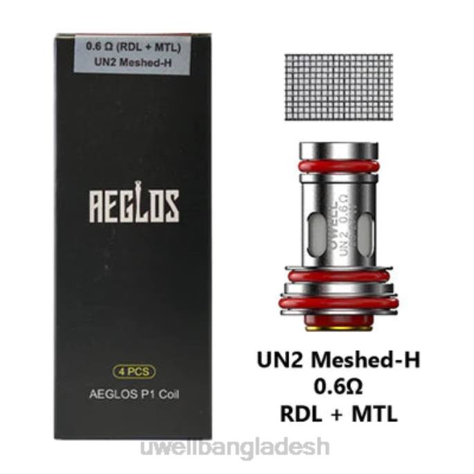 UWELL e cigarette - UWELL AEGLOS কয়েল | 4-প্যাক p1 un2 meshed-h 0.6ohm 02PJ270