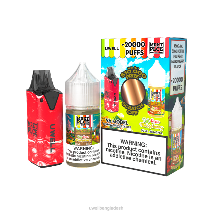 UWELL price in Bangladesh - UWELL V6 নিষ্পত্তিযোগ্য ডিভাইস + বাবার বাষ্প 30 মিলি রস - কোল্যাব বান্ডেল clr: red/flv: ফুজি পিয়ার ম্যাঙ্গোবেরি 48mg 02PJ209